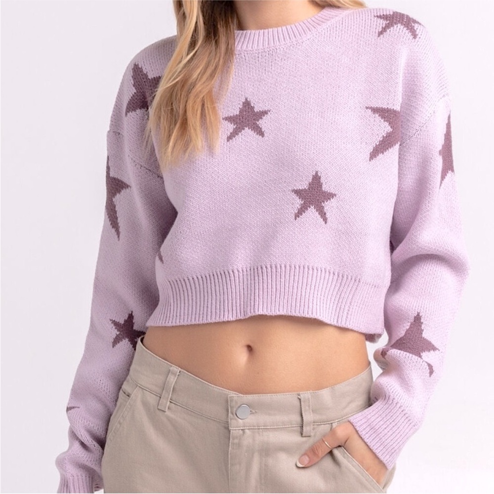 Full Tilt Lavender Star Sweater‎